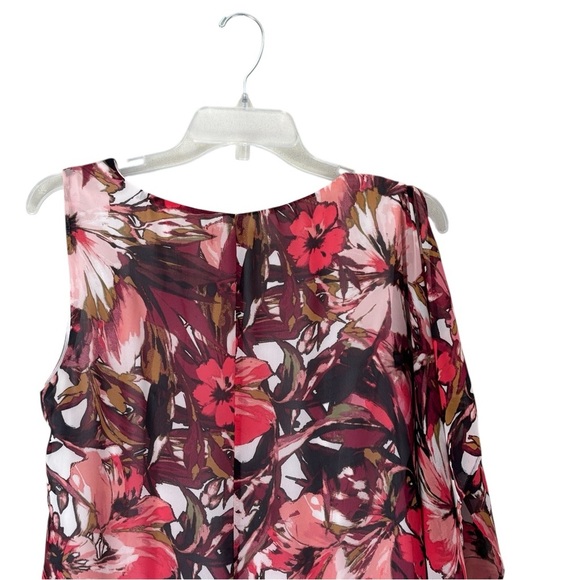 Thalia Sodi Floral Sheath Dress Large Multicolor Round Neck Asymmetrical Classy - Picture 6 of 7